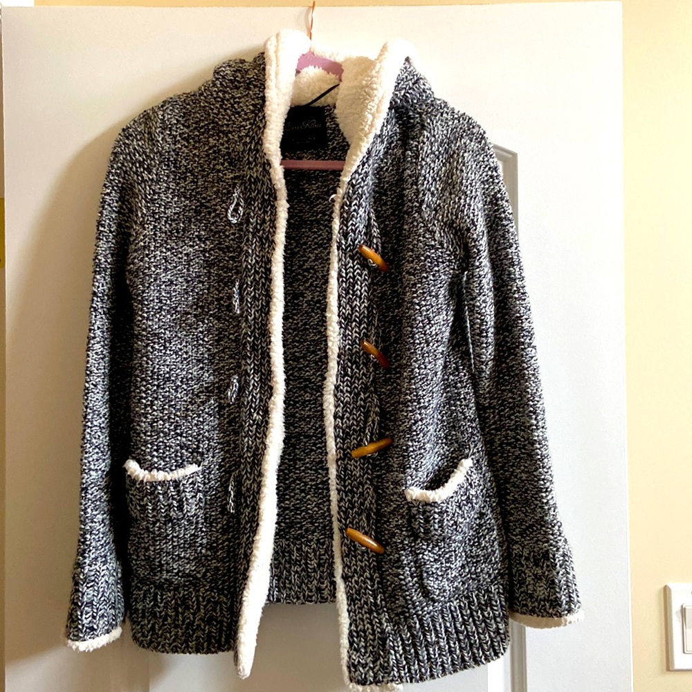 Zara knit hooded wool blend cardigan in size S